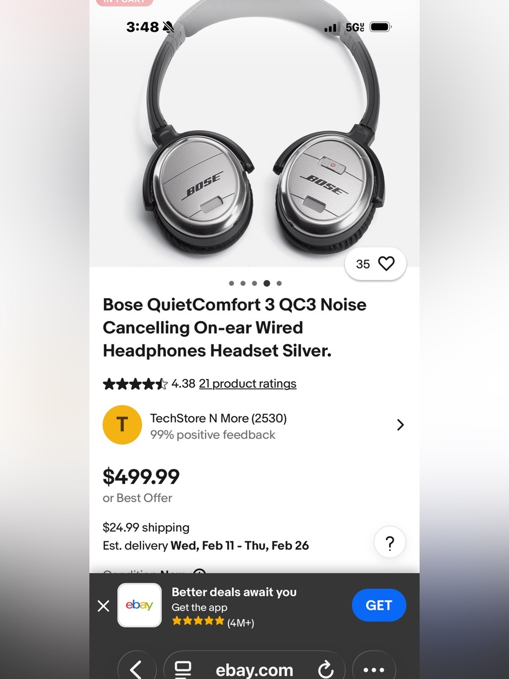 Bose Wired Silver and Black Over-Ear Headphones with Case - Picture 4 of 5
